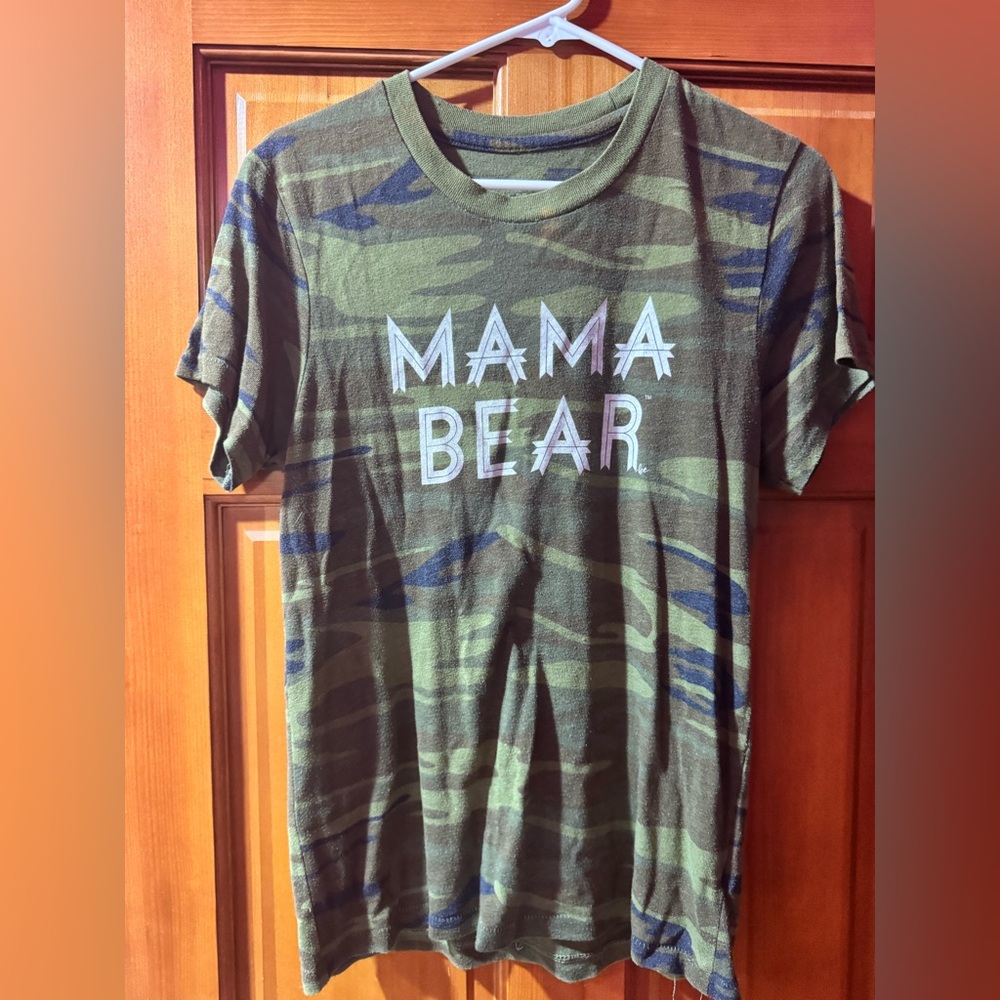 Mama Bear Camo Short Sleeve Tee - Olive Green